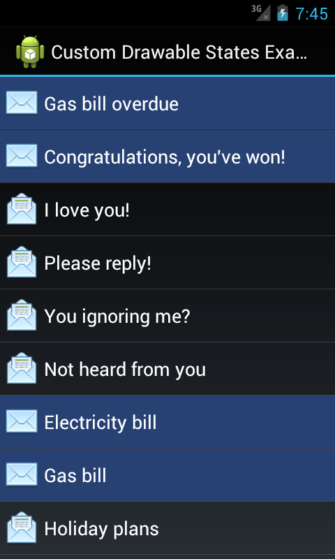 Custom drawable states screenshot